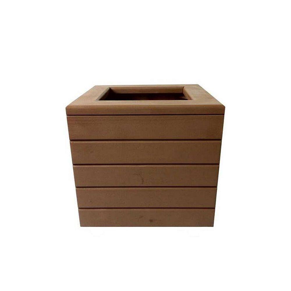 Vaso Madeira Rústico Com Borda Não É Segredo Marrom 40X38