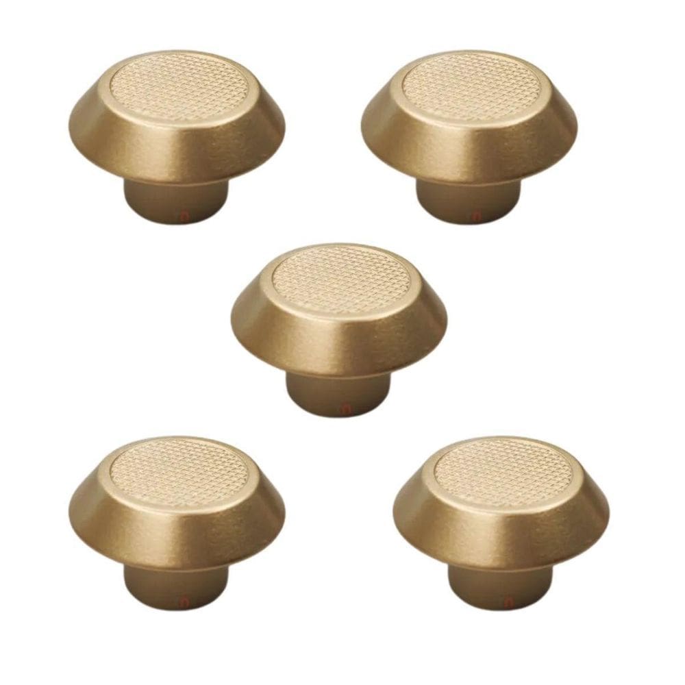 Kit 5 Puxador Moveis Ponto Disk P Dourado Matte Fosco Zen