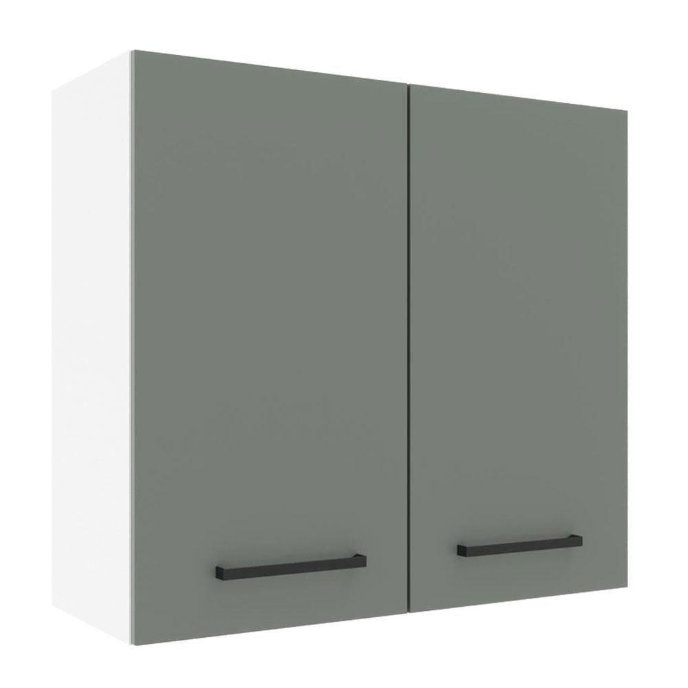 Armário Aéreo 70 Cm 2 Portas Branco/Cinza Branco/Cinza