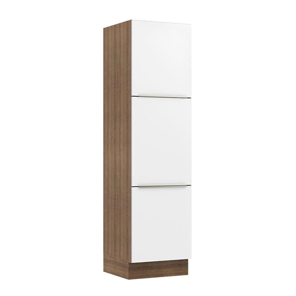 Paneleiro 60 Cm 3 Portas Rustic/Branco Veludo