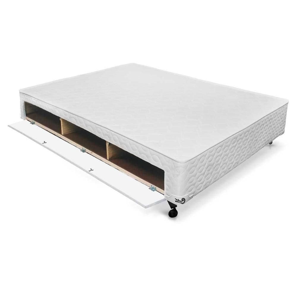 Cama Box Closet Viúva Poli Tecido White (128x188x23) - Castor