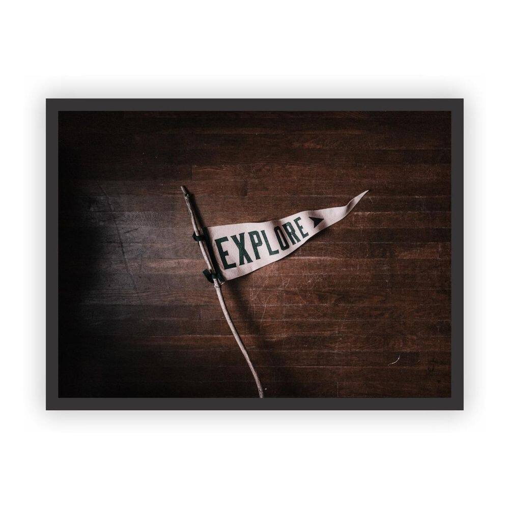 Quadro Decorativo Paisagens Variadas Moldura Preta Mod 29