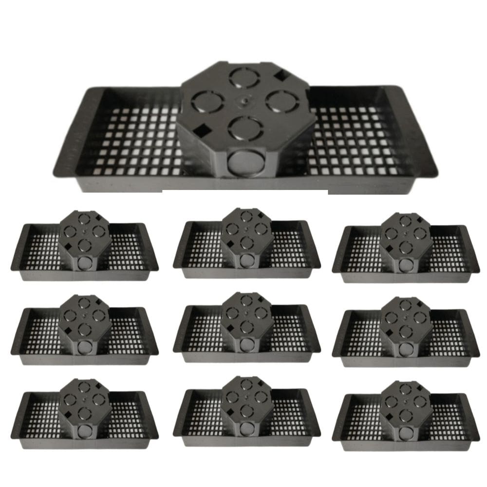 10 Caixas De Teto Suporte 30Cm Para Laje Preto Canal