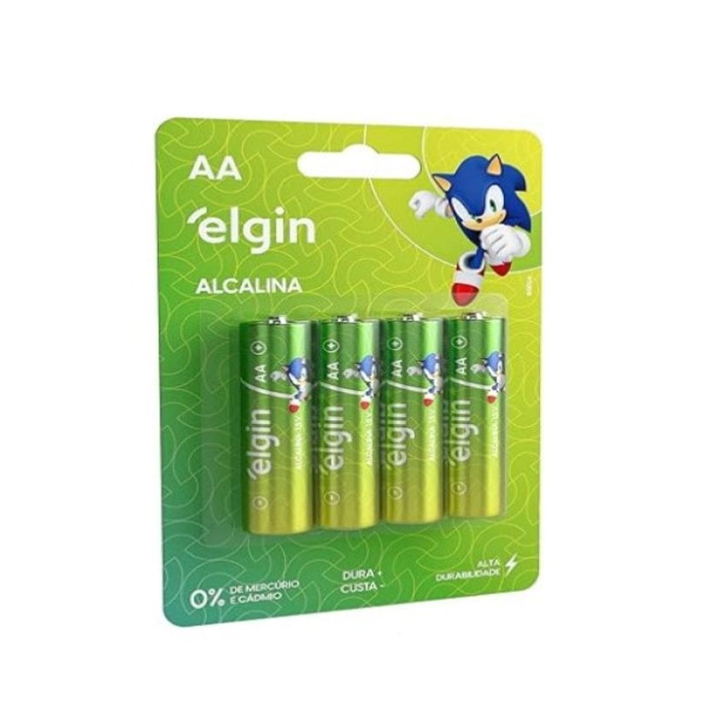 Cartela De Pilhas 2aa Elgin Alcalina C/ 4 Unidades