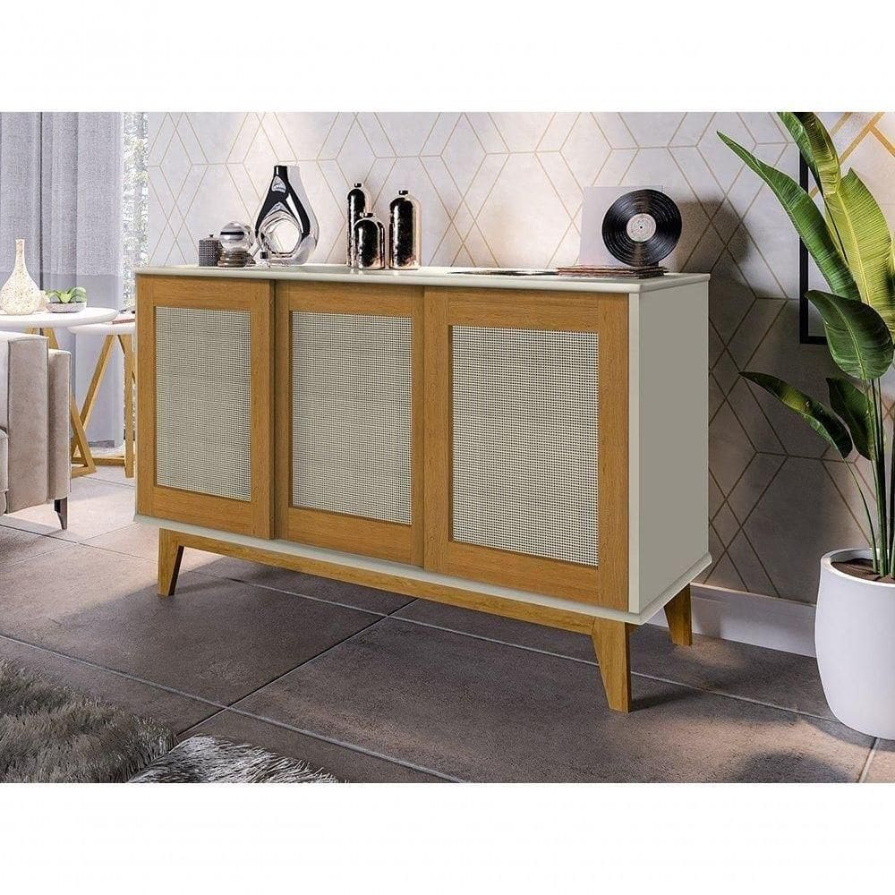 Buffet Detroit 3 Portas Off-white - Madeira - Tebarrot