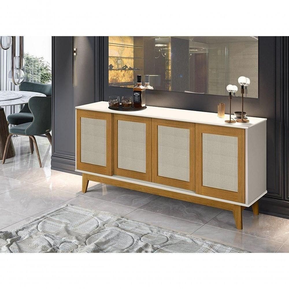 Buffet Detroit 4 Portas Branco - Madeira - Tebarrot