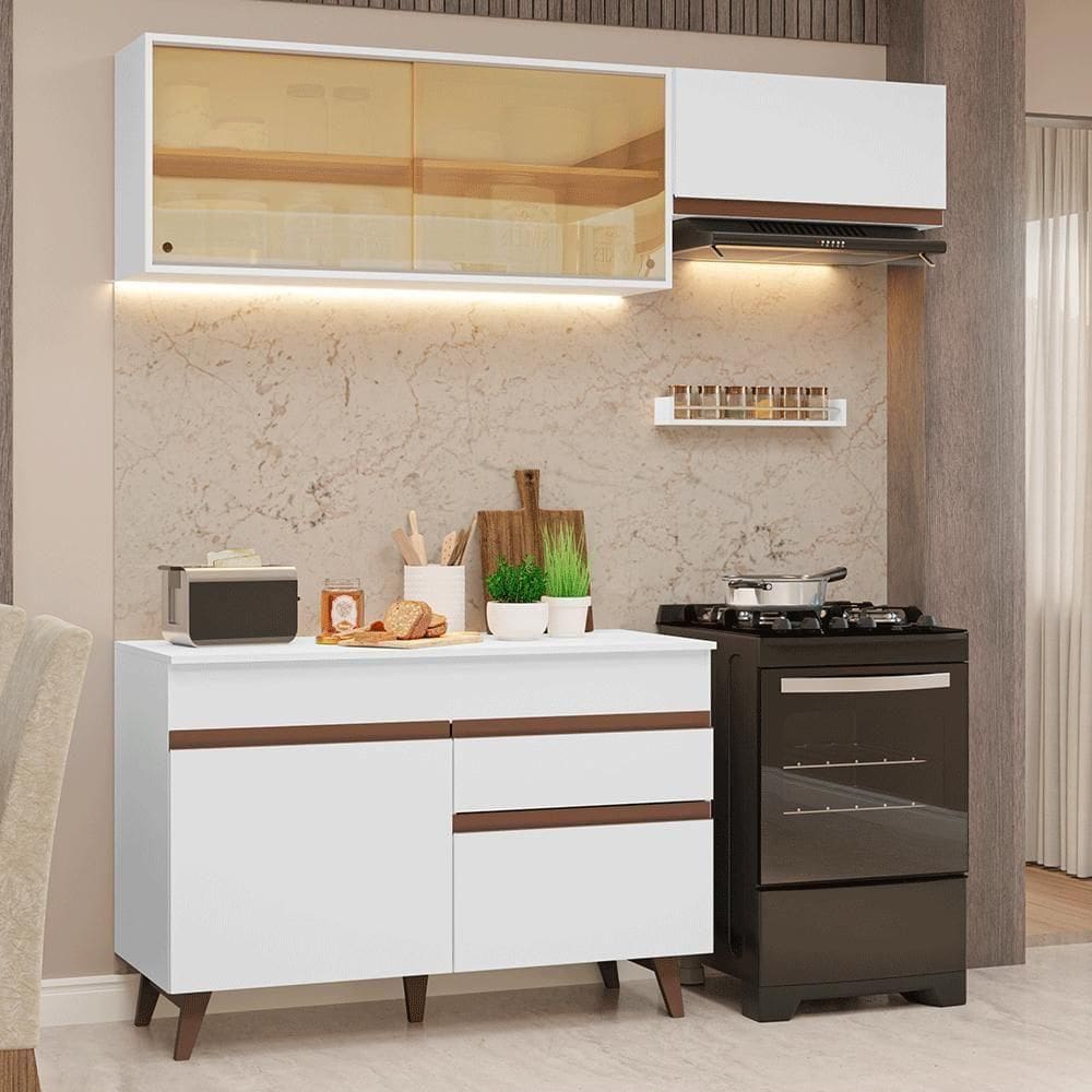 Armário De Cozinha Compacta 190cm Reims Madesa 05 Branco