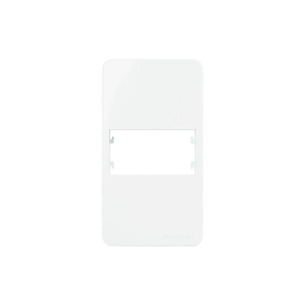 Placa Para Condulete Com Suporte Margirius Sleek Caixa 3-4 Para 1 Módulo Branca