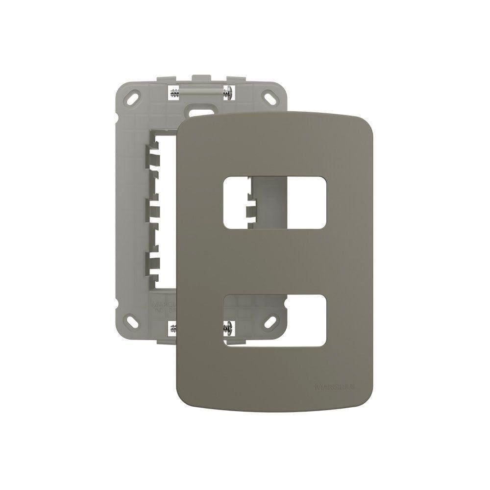 Placa Com Suporte Margirius B3 Colors 4x2 Para 2 Módulos Horizontais Argila