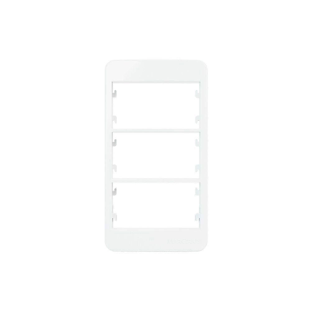 Placa Para Condulete Com Suporte Margirius Sleek Caixa 3-4 Para 3 Módulos Branca