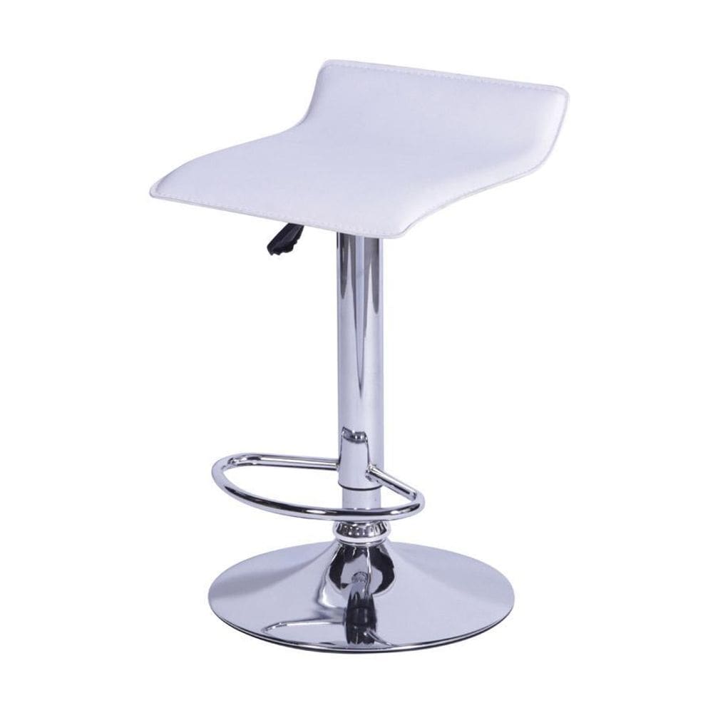 Banqueta Boxbit Wave Onda Estofada Branca Base Cromada