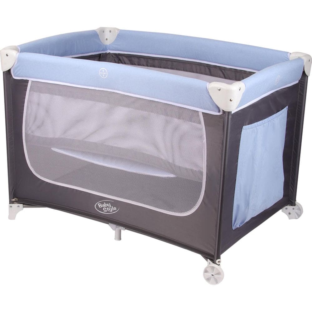 Berço Compacto Confort Bebê Cercado Chiqueirinho Azul