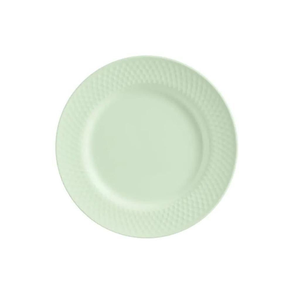 Prato Sobremesa Cerâmica Branca 21cm Alleanza