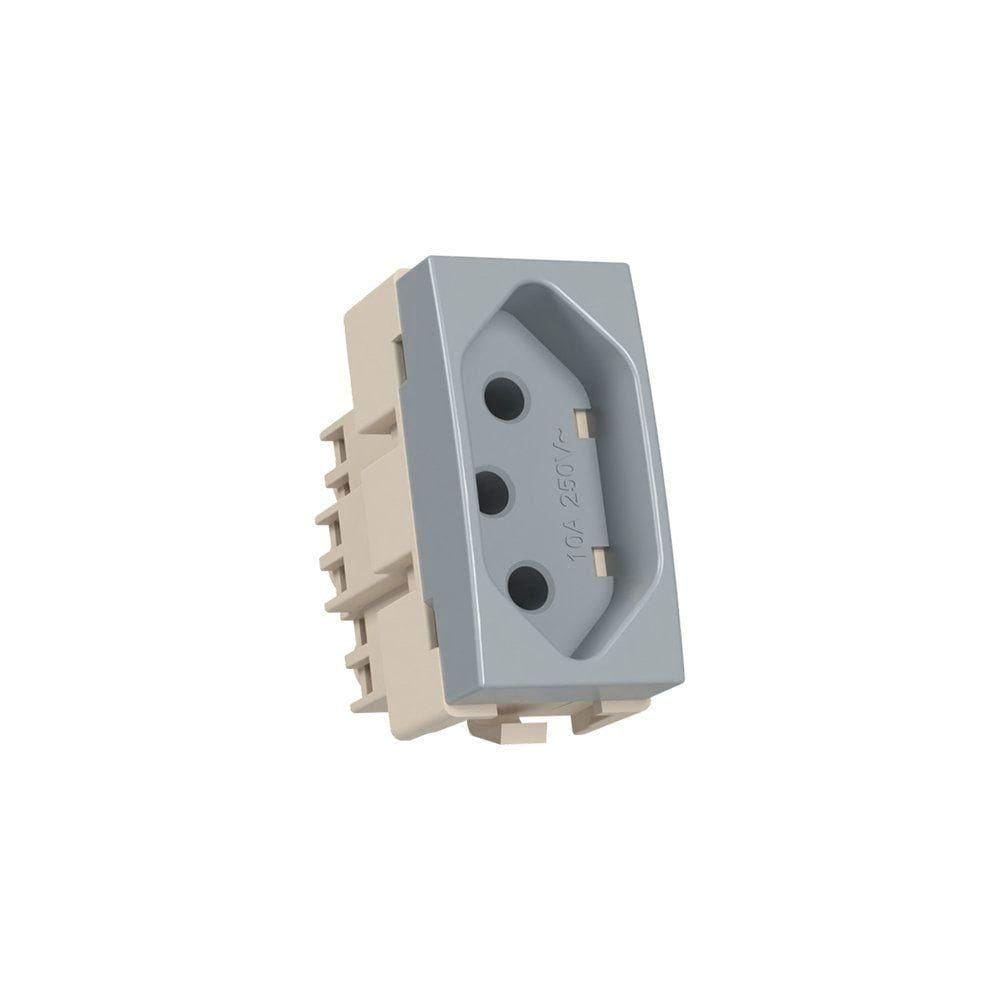 Módulo Tomada Margirius Sleek Colors 2p+t 10A Cinza