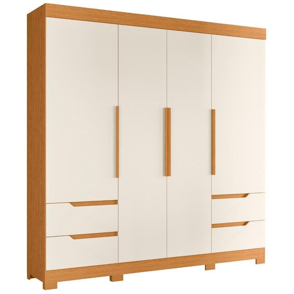 Guarda Roupa Casal Vivacce 4 Portas E 4 Gavetas Cinamomo-off White - Móveis Albatroz Cinamomo-off White