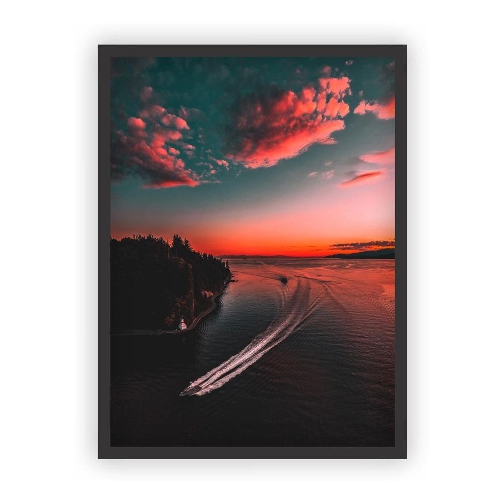 Quadro Decorativo Paisagens Variadas Moldura Preta Mod 30
