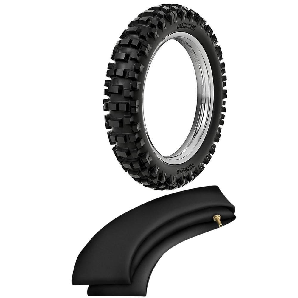 Kit Pneu Trilha Biz 125 Pop 110i 90/100-14 49m Rmx35 Rinaldi + Camara