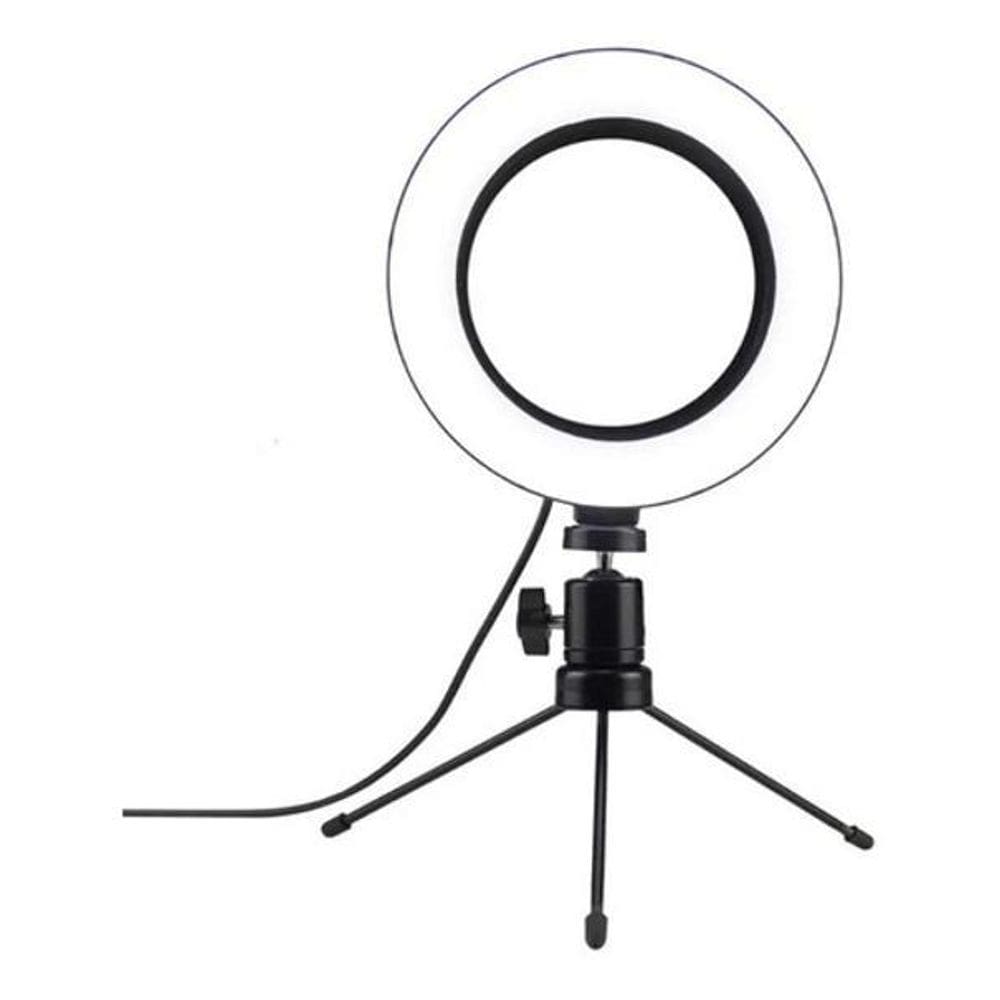 Ring Light Led Mesa Iluminador Pequena Tripé 6 Polegada 16Cm