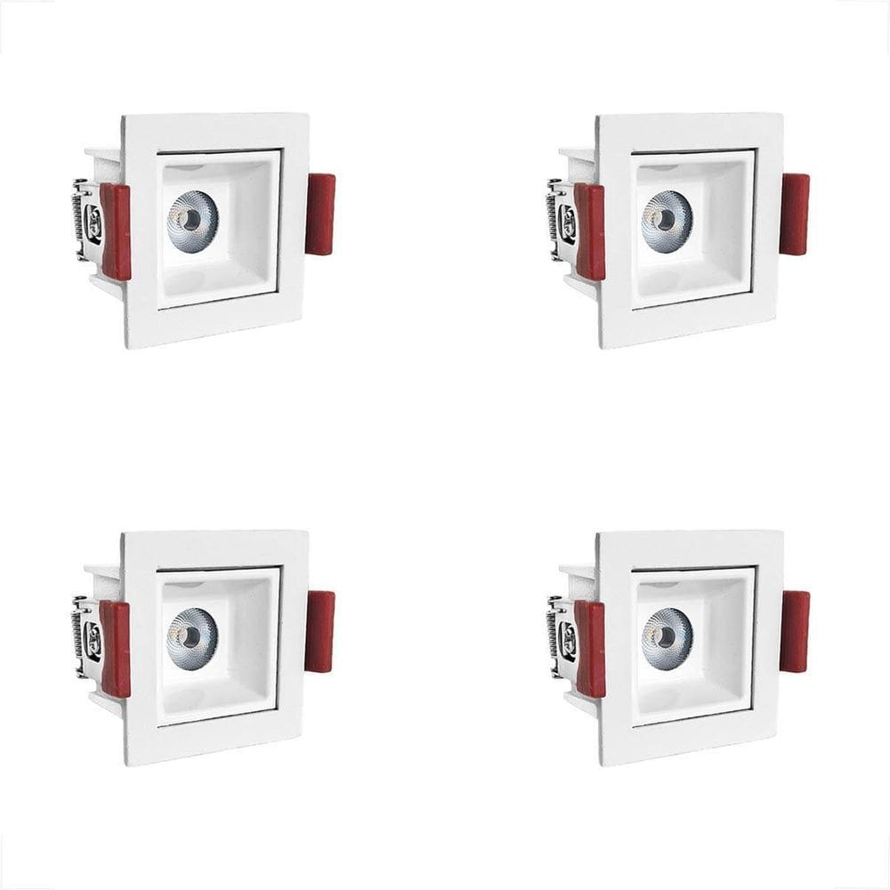 4 Spot Led Mini Downlight Recuado Sala 3000K Bet55