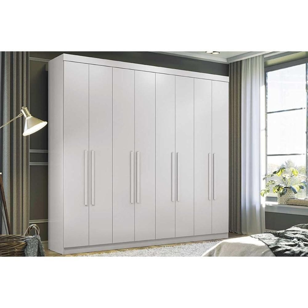 Guarda Roupa 8 Portas E 4 Gavetas Master New Branco - Santos Andirá