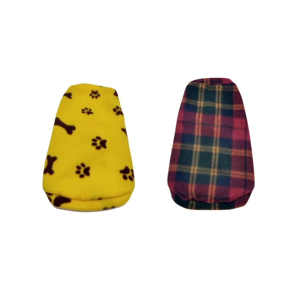 Kit 2 roupinhas soft pra cachorro amarelo e xadrez tam M