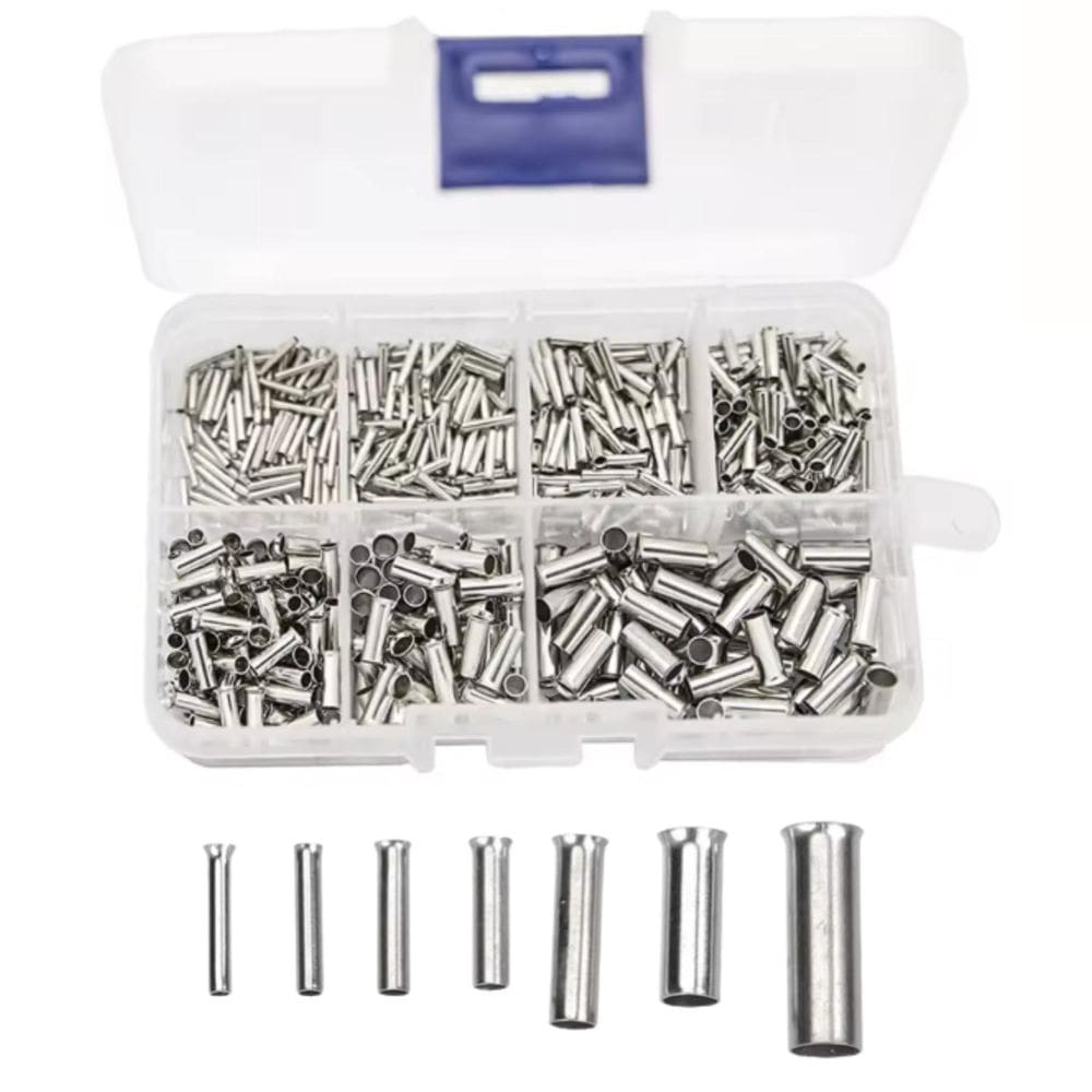 Kit 600 Terminal Fio Cabo Cobre Tubular 0.5 A 6Mm 22-10 Awg