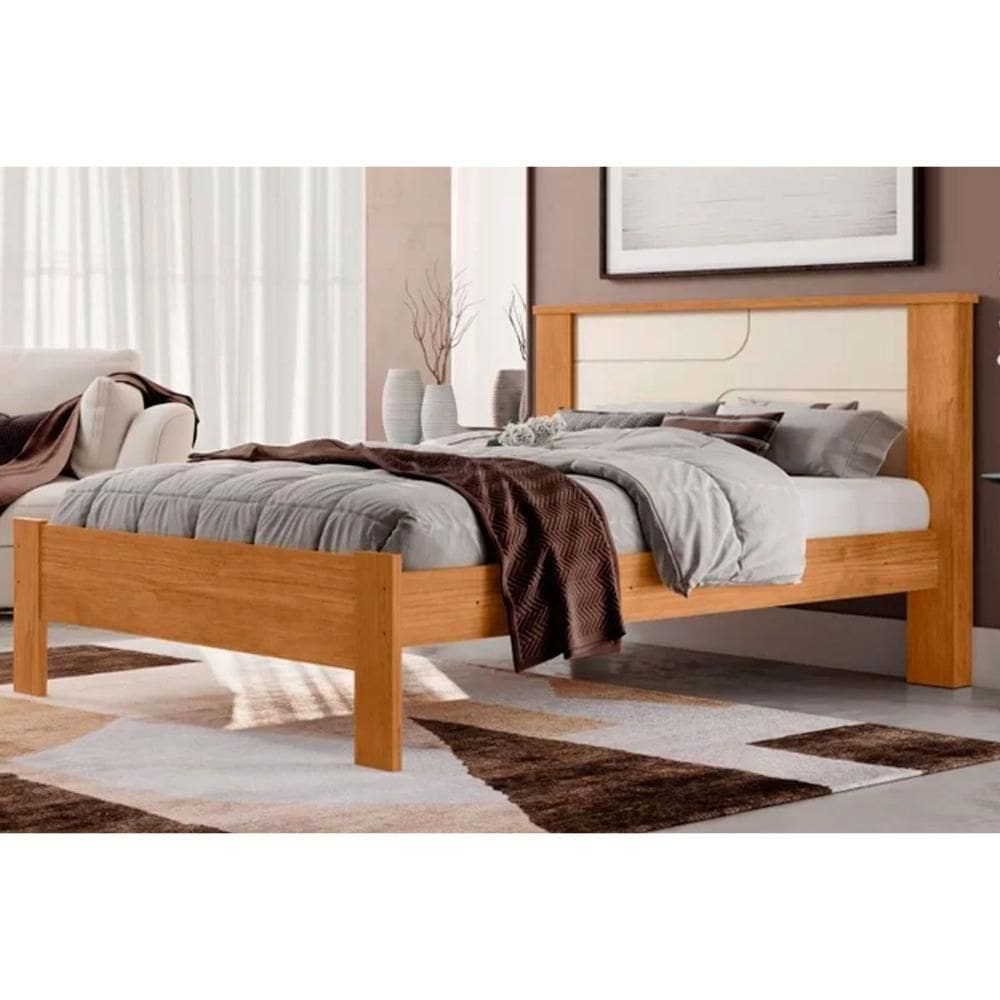 Cama De Casal Pérola Cinamomo-off White - Conquista