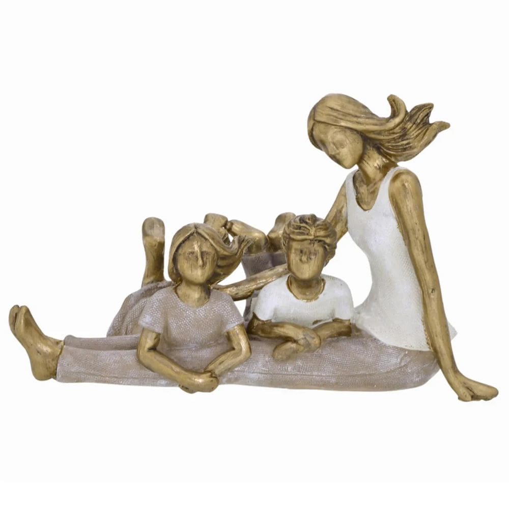 Figura Decorativa Estatueta Família 16 X 10 X 6 Cm - 257-804