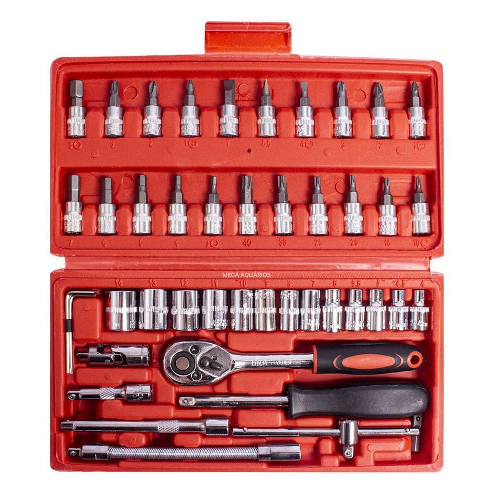 Kit Ferramenta Barata Estojo Fenda Philips Allen 46 Peças