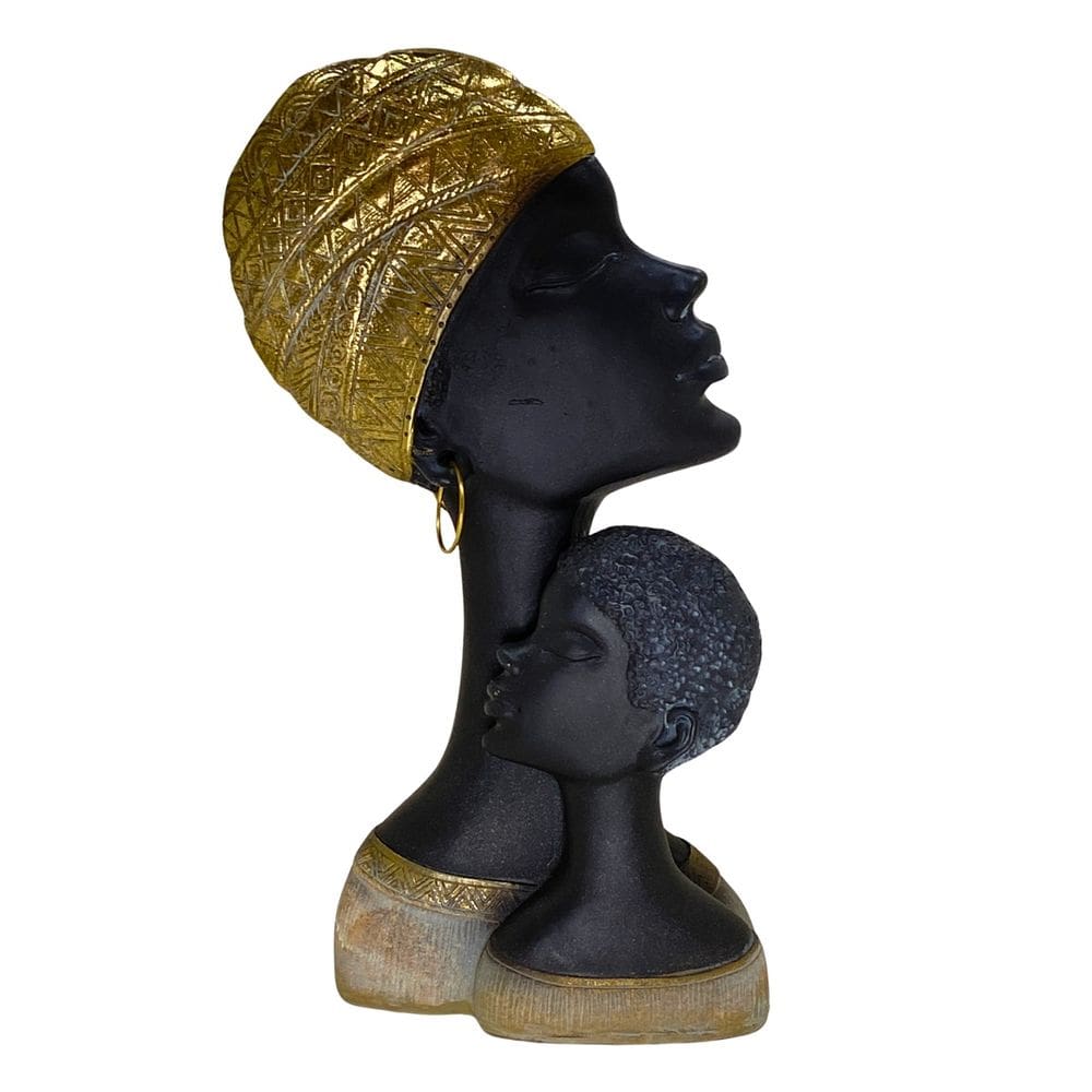 Figura Decorativa Estatueta Cabeça Africana 33 x 18 x 10 Cm - 239-228