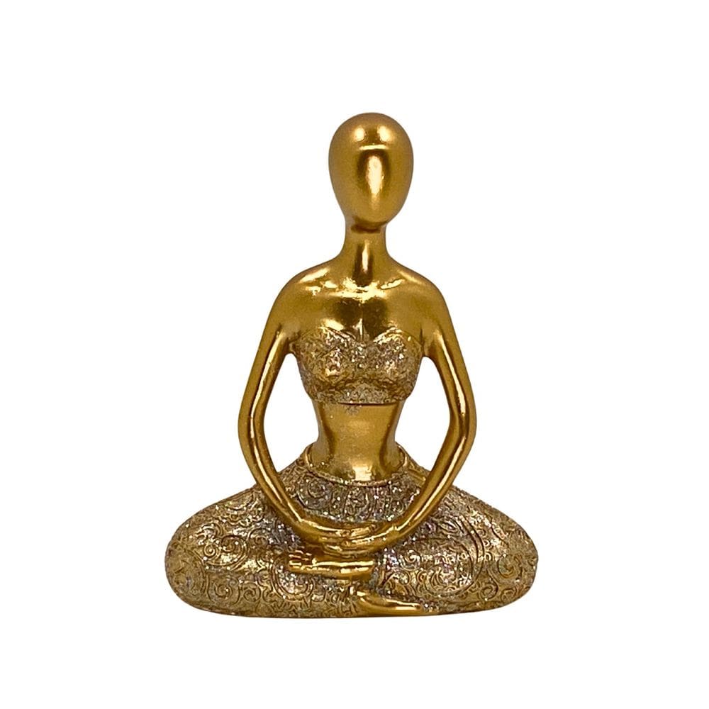 Figura Decorativa Estatueta Mulher Yoga 14 X 11 X 5 Cm TRES-B57