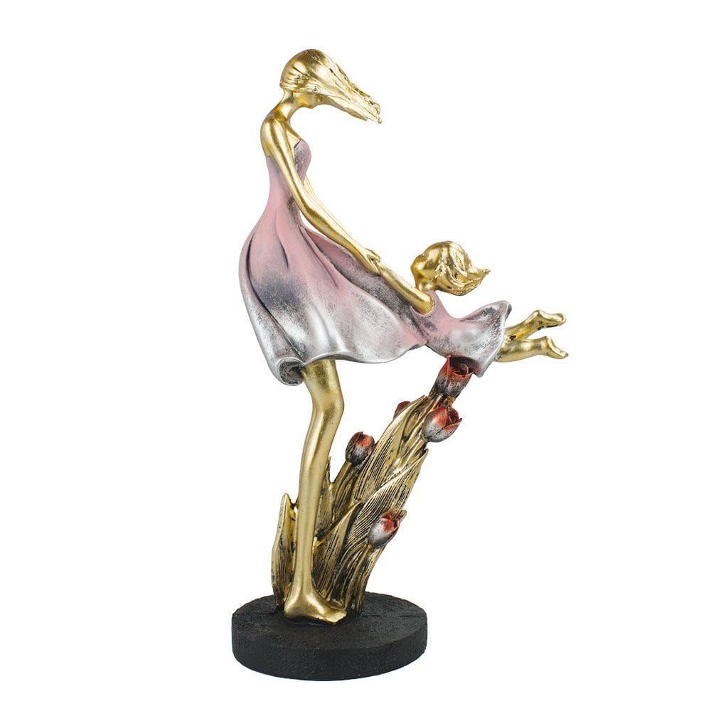 Figura Decorativa Estatueta Mãe E Filha 32 X 18 X 11 Cm - QMH11482-4-M