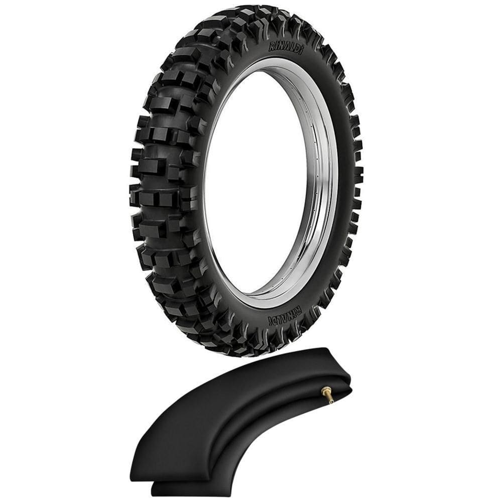 Kit Pneu Ttr 125 Crf 150f Cross Trilha 90/100-16 51m Rmx 35 Rinaldi + Camara