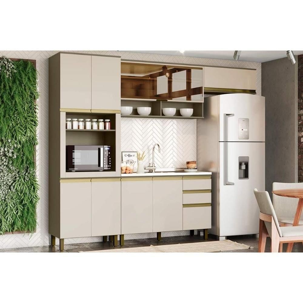 Cozinha Completa 4 Peças Connect 2 Aéreos 1 Balcão 1 Paneleiro Sem Pia C04p01 1