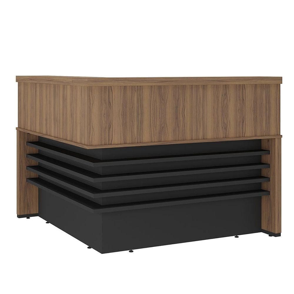 Balcão Para Escritório /recepção Em L Nogal/preto