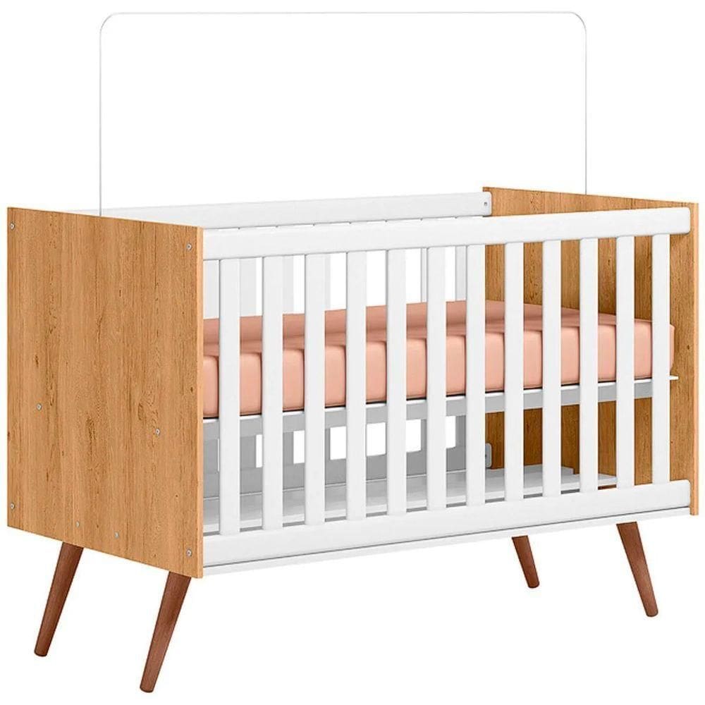 Berço Infantil Mini Cama Mdp/mdf Magia Freijó/branco Acetinado