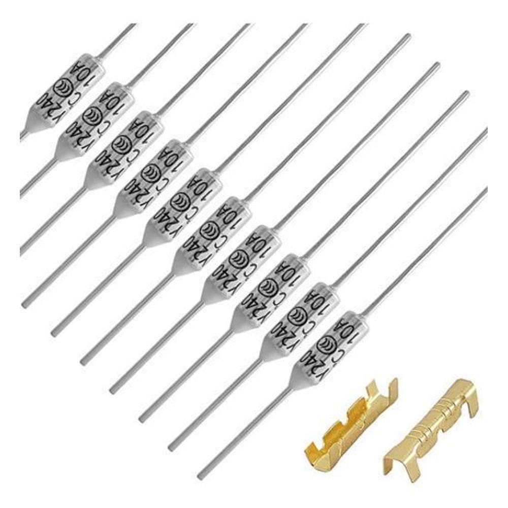 10 Fusível Térmico 240 Graus 10A 250V + 20 Terminais Luva
