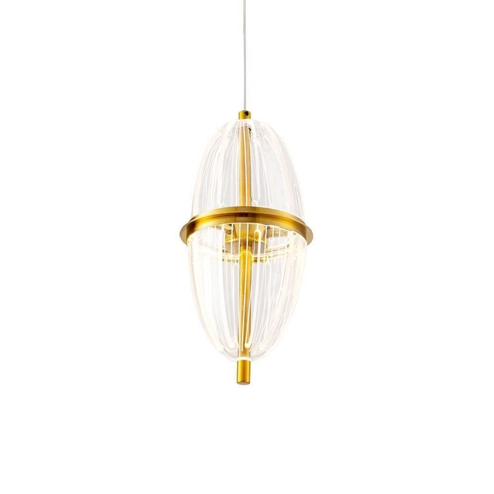 Lustre Pendente Nordecor Miza Oli 2954 Ouro Brilho Led Bivolt 2700K Branco Quente Dourado