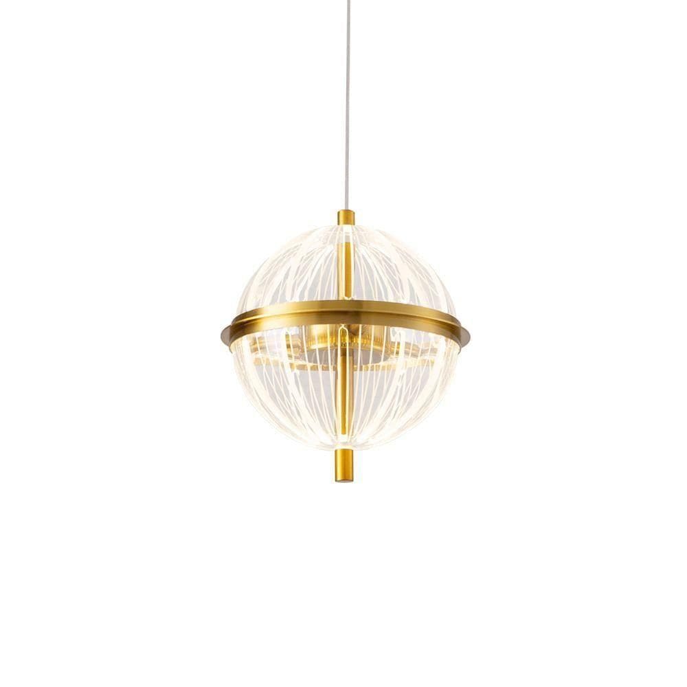 Lustre Pendente Nordecor Miza 2953 Ouro Brilho Led Bivolt 2700K Branco Quente Dourado