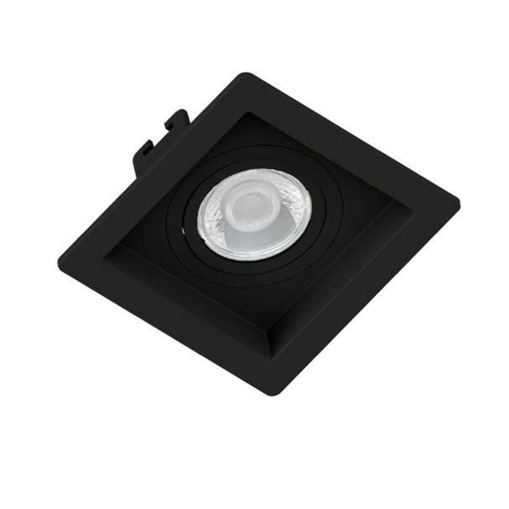 Embutido Quadrado Face Plana Dicroica Pt 100X100X35Mm