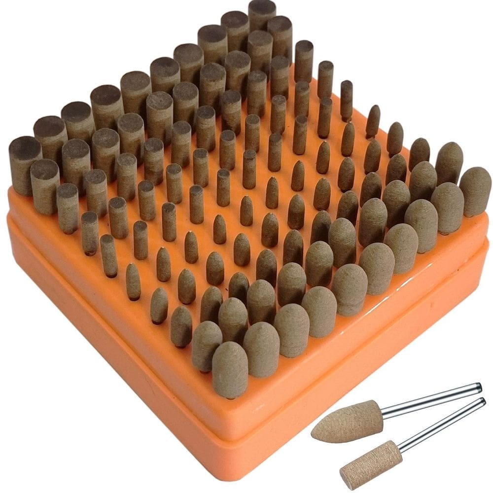 Kit 100 Ponta Montada Couro De Vaca Haste 3Mm Polir Retífica