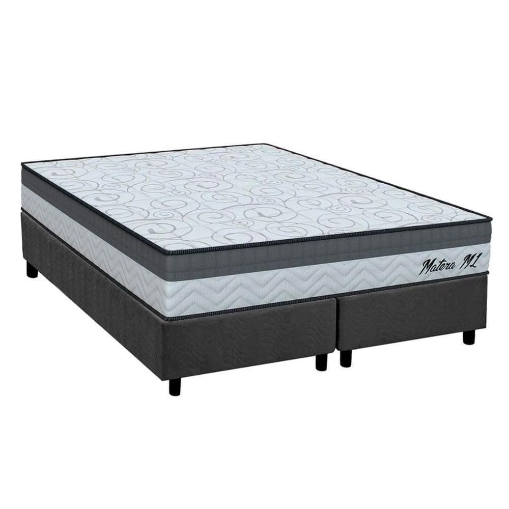 Conjunto Box Queen: Colchão Anatômico Orthoflex D33 Matera Ml + Base Crc Suede Gray (158x198)