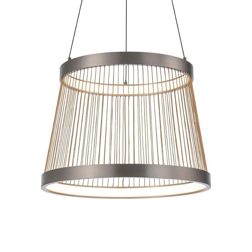 Lustre Pendente Nordecor Beys 2940 Cinza-dourado Led Bivolt 3000K