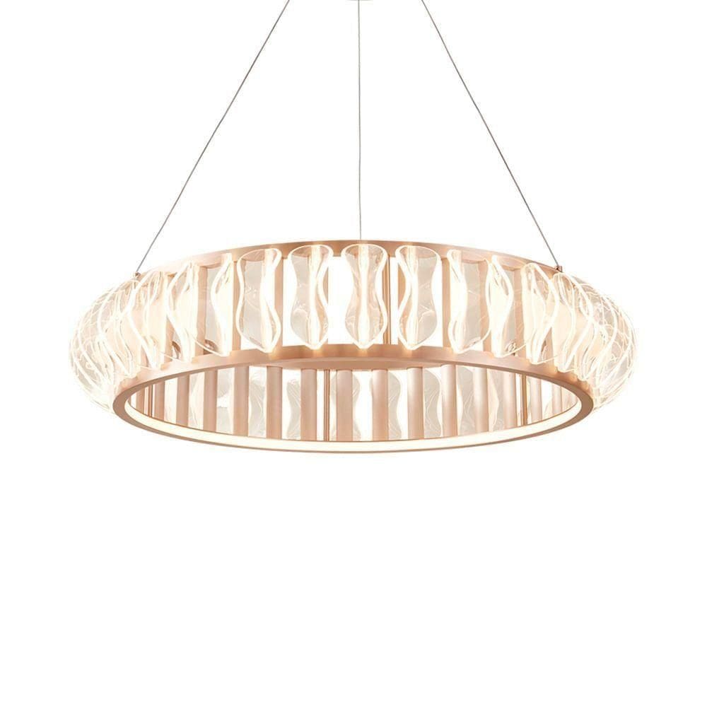 Lustre Pendente Nordecor Wavy 2945 Ouro Champagne Led Bivolt 2700K