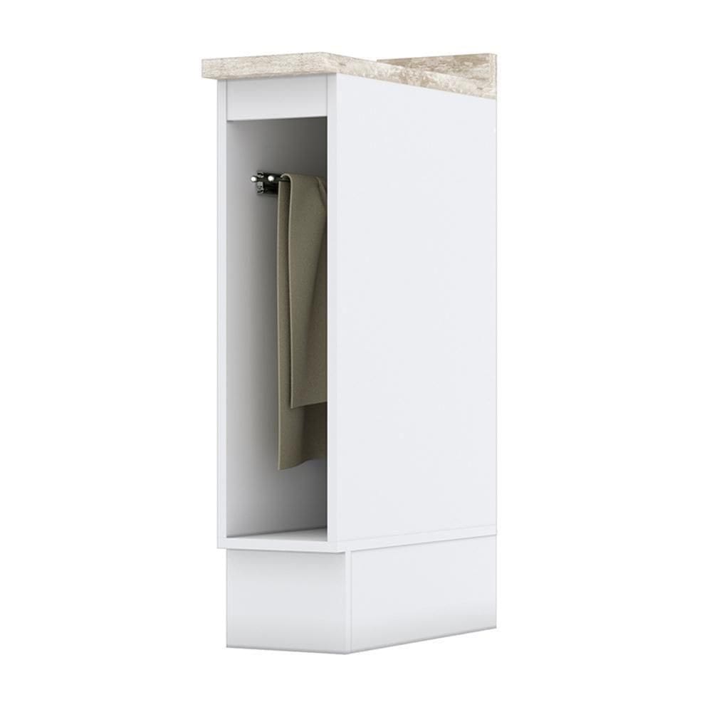Balcão Porta Toalha Americana Branco Com Tampo Calcare - Móveis Henn Branco-calcare