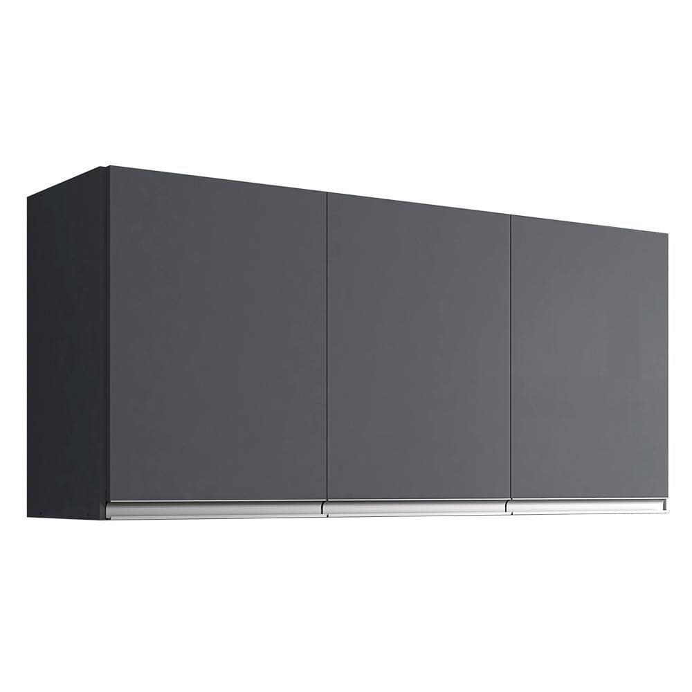 Armário Aéreo 120cm 3 Portas Andréia Cinza - Ajl Móveis