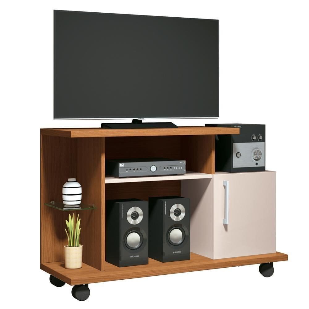 Rack Para Sala Pequena Até 26 Pol. 100cm Marte H01 Off White-cinamomo - Mpozenato