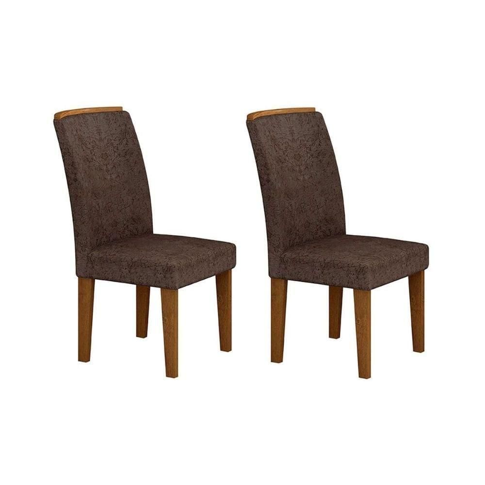 Kit 2 Cadeiras De Cozinha Lunara 2 Un Capuccino Suede Capuccino Rufato