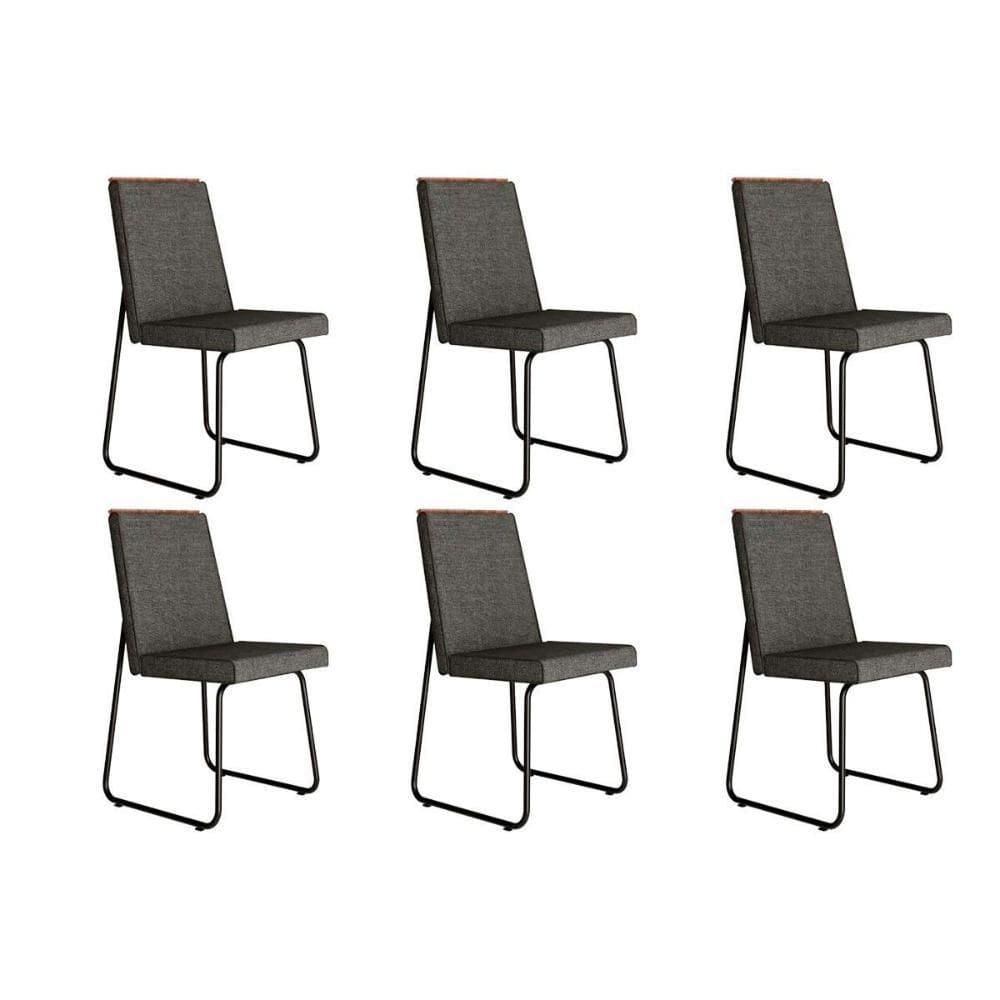 Kit 6 Cadeiras De Cozinha Lira 1752 6 Uni Preto Grafite Preto