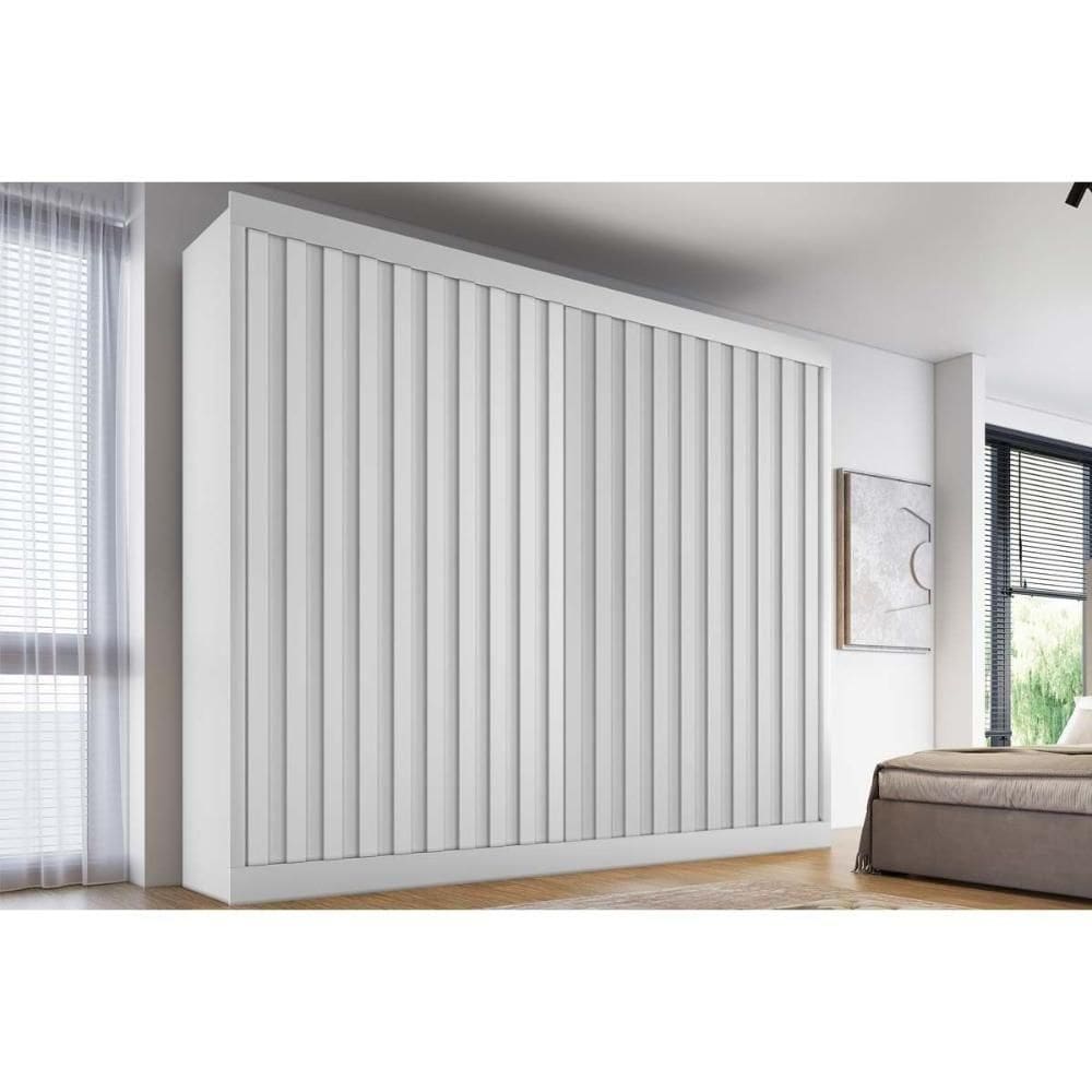 Guarda Roupa Casal 2 Portas De Correr E 4 Gavetas Atlanta Branco - Europa
